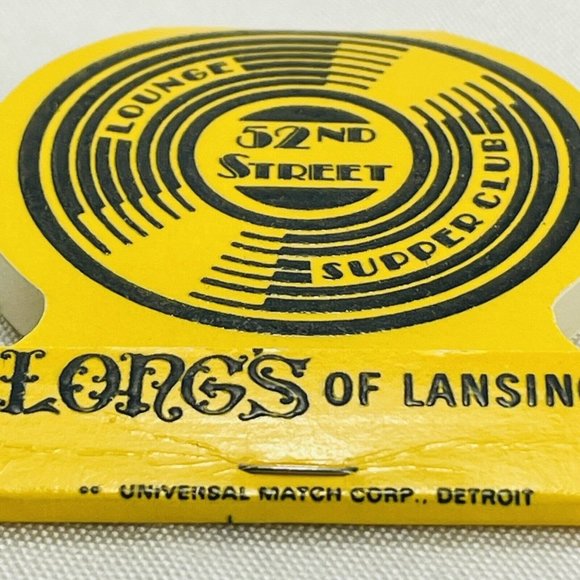 Matchbooks Cover Used Die  LONGS 52nd Street Lounge Big Band Lansing MI Vintage - Picture 10 of 10